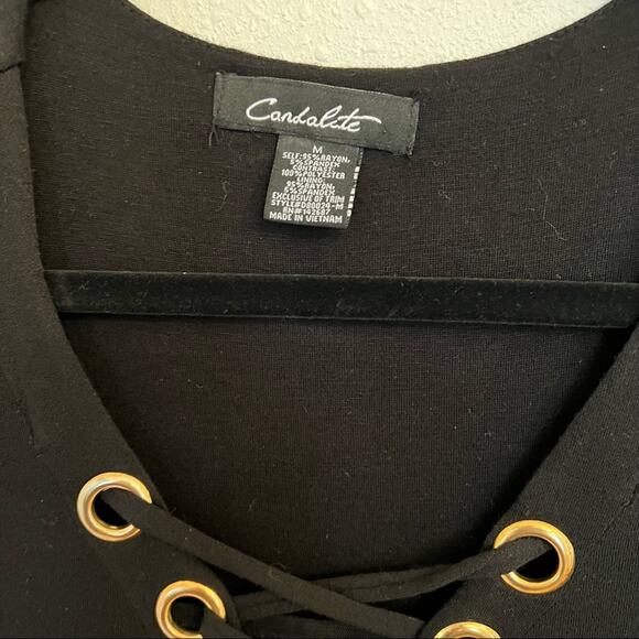 EUC Candalite Lace Up Body Con Dress Sz M - Picture 2 of 3